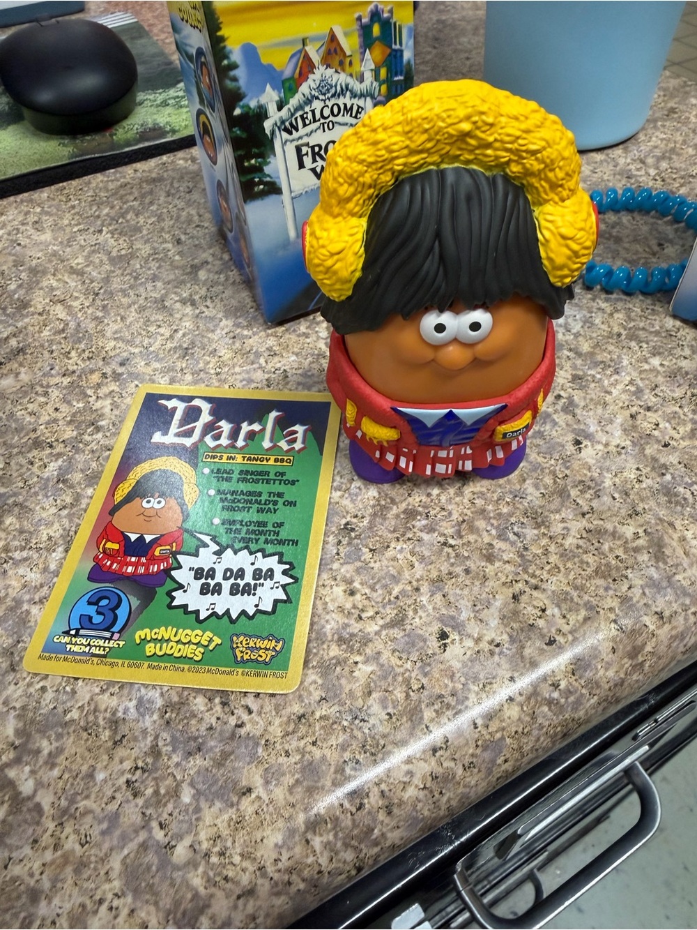 McDonald's McNugget Buddies Parla Figure with Yellow Ear Muffs and Red Jacket